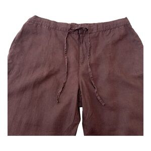 Ann Harvey 100% Linen Wide Leg Pants in Dark Brown Size 16